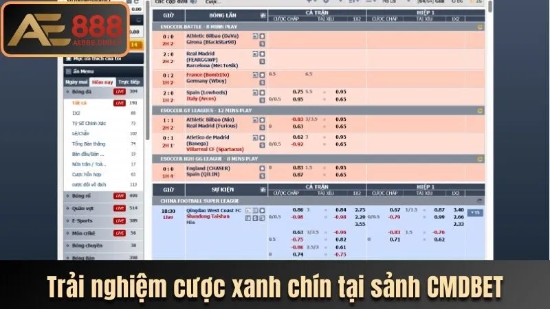 Trải nghiệm cược xanh chín tại sảnh CMDBET